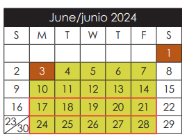 District School Academic Calendar for Americas High School for June 2024