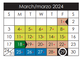 District School Academic Calendar for John Drugan School for March 2024