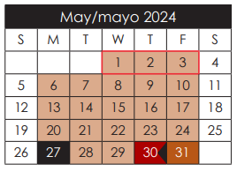 District School Academic Calendar for John Drugan School for May 2024