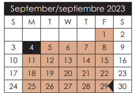 District School Academic Calendar for Bill Sybert School for September 2023