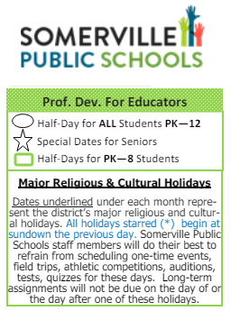 District School Academic Calendar Legend for Next Wave Junior High