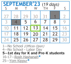 District School Academic Calendar for Next Wave Junior High for September 2023
