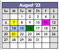 District School Academic Calendar for Riley High School for August 2023