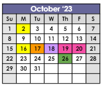 District School Academic Calendar for Lincoln Primary Center for October 2023