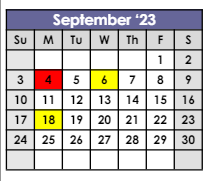 District School Academic Calendar for Monroe Primary Center for September 2023