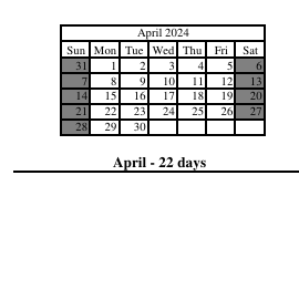 District School Academic Calendar for Corydon Intermediate School for April 2024