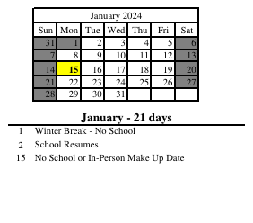 District School Academic Calendar for Corydon Intermediate School for January 2024