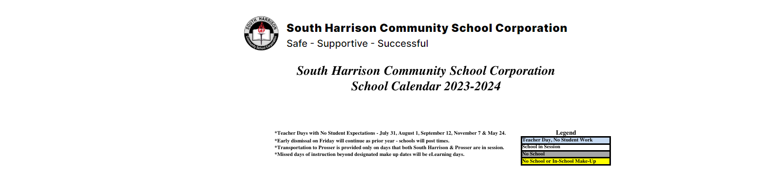 District School Academic Calendar Key for Corydon Intermediate School
