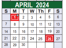 District School Academic Calendar for Bob Hope Elementary for April 2024