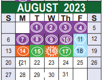 District School Academic Calendar for Medio Creek Elementary for August 2023