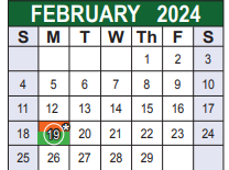 District School Academic Calendar for Hidden Cove Elementary for February 2024