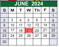 District School Academic Calendar for Hidden Cove Elementary for June 2024