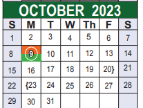 District School Academic Calendar for Big Country Elementary for October 2023