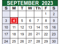 District School Academic Calendar for Bexar Co J J A E P for September 2023