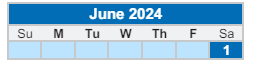 District School Academic Calendar for James A Harmon Elementary School for June 2024