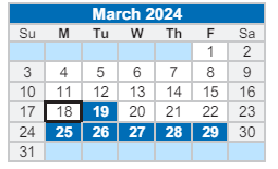 District School Academic Calendar for James A Harmon Elementary School for March 2024