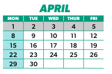 District School Academic Calendar for Stevens Elementary for April 2024