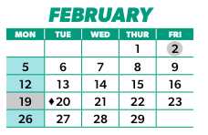 District School Academic Calendar for Grant Elementary for February 2024