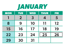 District School Academic Calendar for Adams Elementary for January 2024