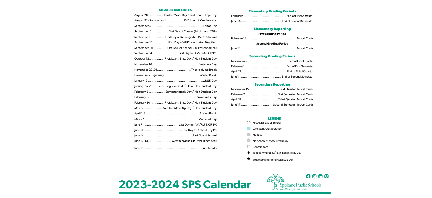 District School Academic Calendar Key for Sheridan Elementary