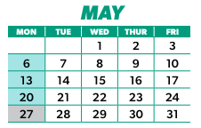 District School Academic Calendar for Grant Elementary for May 2024