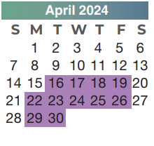 District School Academic Calendar for Spring High School for April 2024