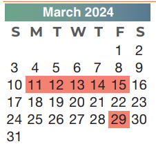 District School Academic Calendar for Ginger Mcnabb Elementary for March 2024