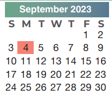 District School Academic Calendar for Ricky C Bailey Middle School for September 2023