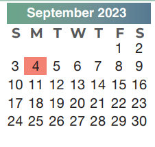 District School Academic Calendar for Twin Creeks Middle School for September 2023