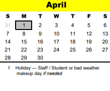 District School Academic Calendar for Housman Elementary for April 2024