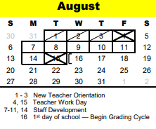 District School Academic Calendar for Spring Forest Middle for August 2023