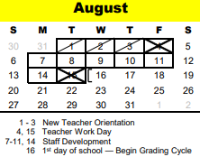 District School Academic Calendar for Terrace Elementary for August 2023