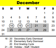 District School Academic Calendar for Landrum Middle for December 2023