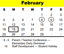 District School Academic Calendar for Spring Oaks Middle for February 2024