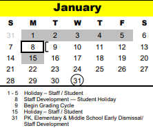 District School Academic Calendar for Spring Forest Middle for January 2024