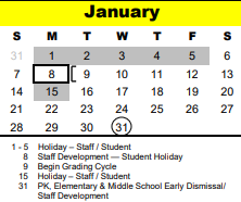 District School Academic Calendar for Hollibrook Elementary for January 2024