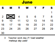 District School Academic Calendar for Spring Forest Middle for June 2024