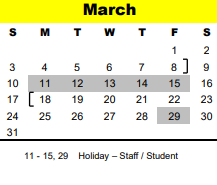 District School Academic Calendar for Buffalo Creek Elementary for March 2024