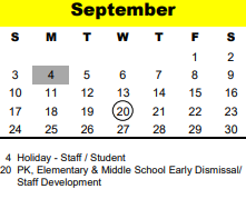 District School Academic Calendar for Spring Forest Middle for September 2023