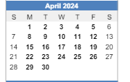 District School Academic Calendar for Har-ber High School for April 2024