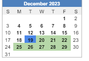 District School Academic Calendar for Elmdale Elementary School for December 2023