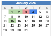 District School Academic Calendar for Har-ber High School for January 2024