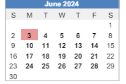 District School Academic Calendar for Har-ber High School for June 2024