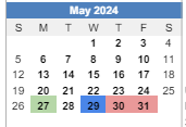 District School Academic Calendar for Har-ber High School for May 2024
