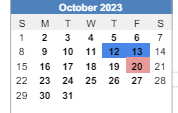 District School Academic Calendar for Har-ber High School for October 2023
