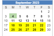 District School Academic Calendar for Har-ber High School for September 2023