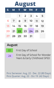 District School Academic Calendar for Pleasant View ELEM. for August 2023