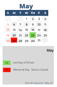 District School Academic Calendar for Sherwood ELEM. for May 2024