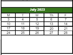 District School Academic Calendar for Springfield High School for July 2023