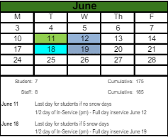 District School Academic Calendar for Springfield High School for June 2024